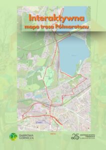 Zdjęcie przedstawia wizualizację trasy Półmaratonu naniesioną na mapę Dąbrowy Górniczej