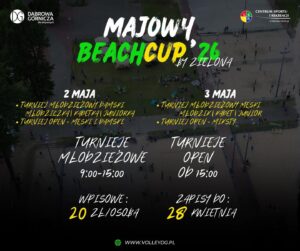 plakat promujący Majowy Beach CUP ’26.